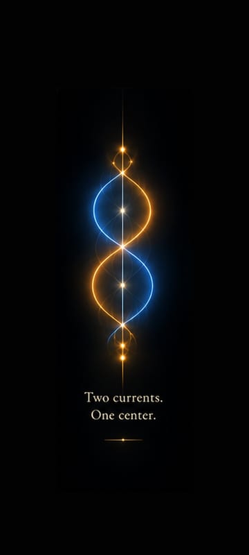 Double helix wallpaper: Two currents. One center.
